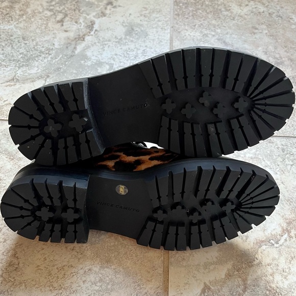 Vince Camuto Animal Print Leather Combat Boots Size 6.5 - Picture 8 of 11